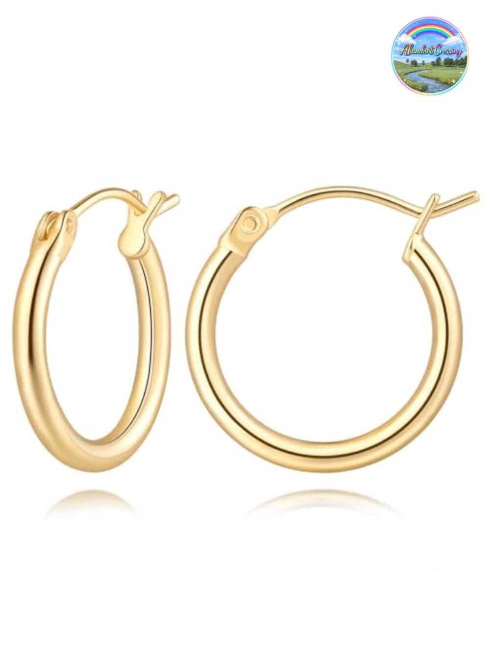 14K Gold Hoop Earrings for Women Hypoallergenic Lightweight Small Huggie Hoop